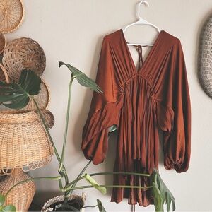 Free People Arzel Mini Dress in Coconut Shell